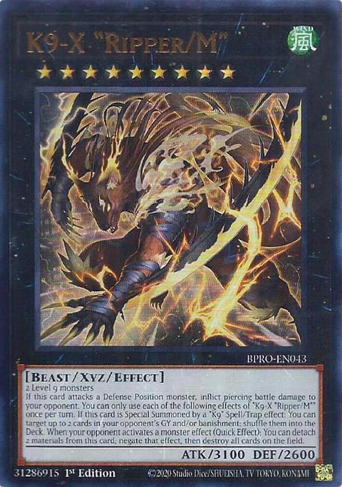 K9-X "Ripper/M" BPRO-EN043 card from Burst Protocol