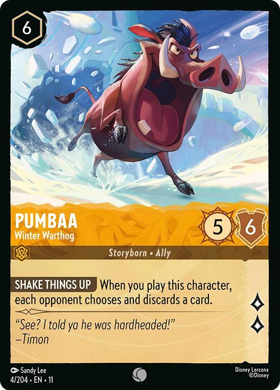 Pumbaa - Winter Warthog 4/204 card from Winterspell