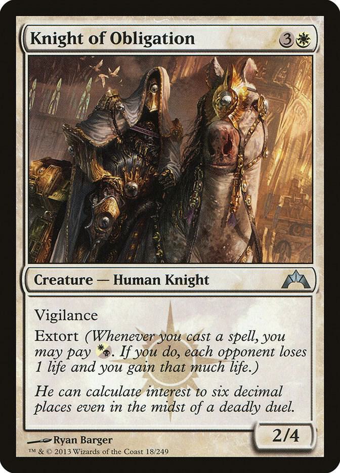 Knight of Obligation 18 card from Gatecrash