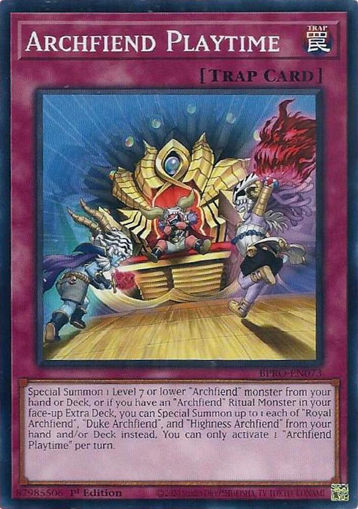Archfiend Playtime BPRO-EN073 card from Burst Protocol
