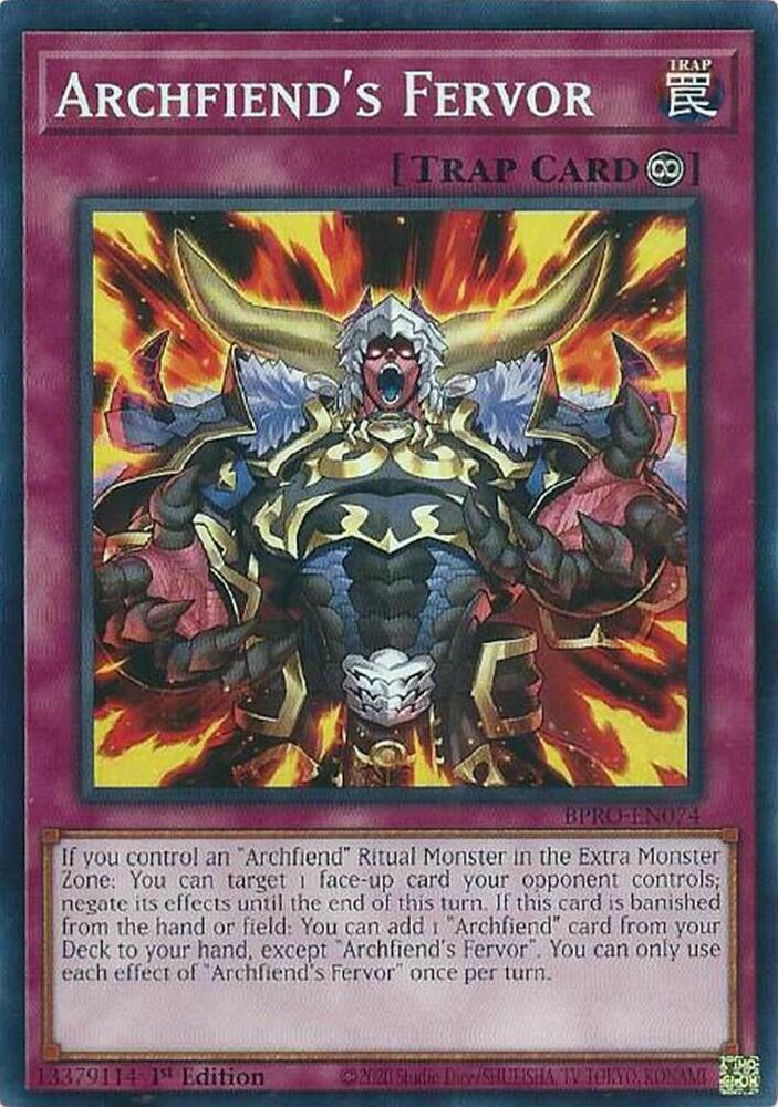 Archfiend's Fervor BPRO-EN074 card from Burst Protocol