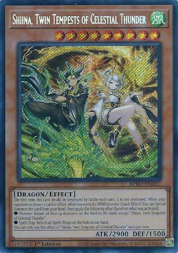 Shiina, Twin Tempests of Celestial Thunder BPRO-EN027 card from Burst Protocol