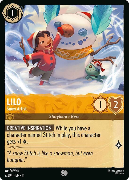 Lilo - Snow Artist 2/204 card from Winterspell