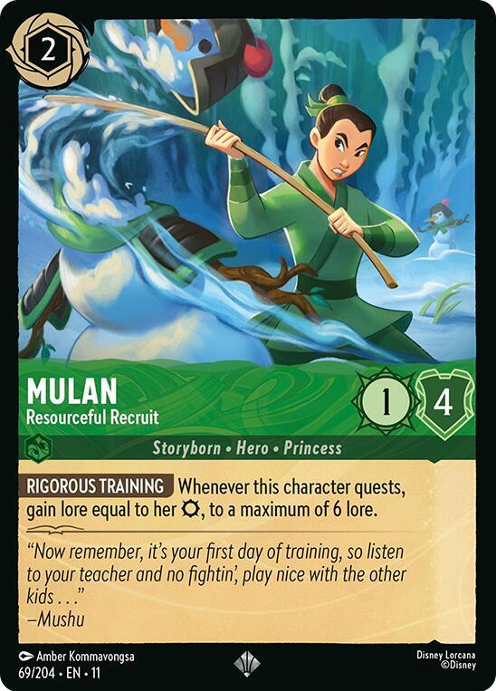 Mulan - Resourceful Recruit 69/204 card from Winterspell