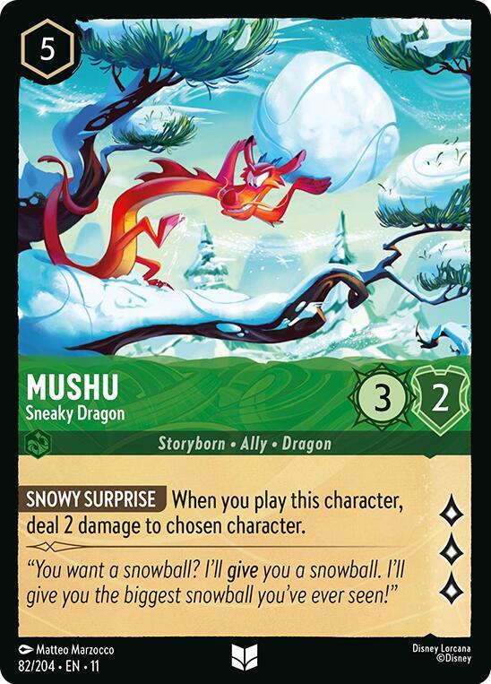 Mushu - Sneaky Dragon 82/204 card from Winterspell