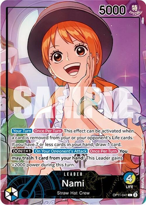 Nami (Whole Cake Island Arc) OP11-041 card from One Piece Promotion Cards