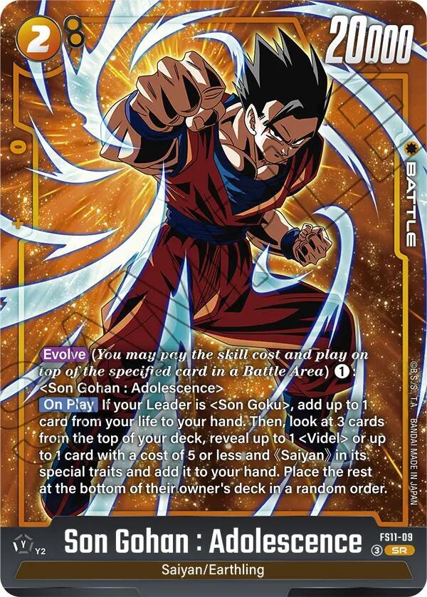 Son Gohan : Adolescence FS11-09 card from Starter Deck EX: The Phase of Evolution