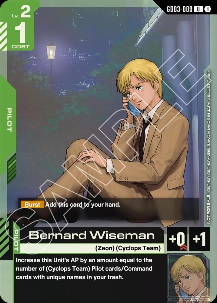 Bernard Wiseman (GD03 Release Event) GD03-089 card from Gundam Promotional Cards
