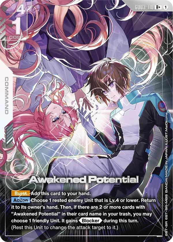 Awakened Potential (R+) GD03-118 card from Steel Requiem