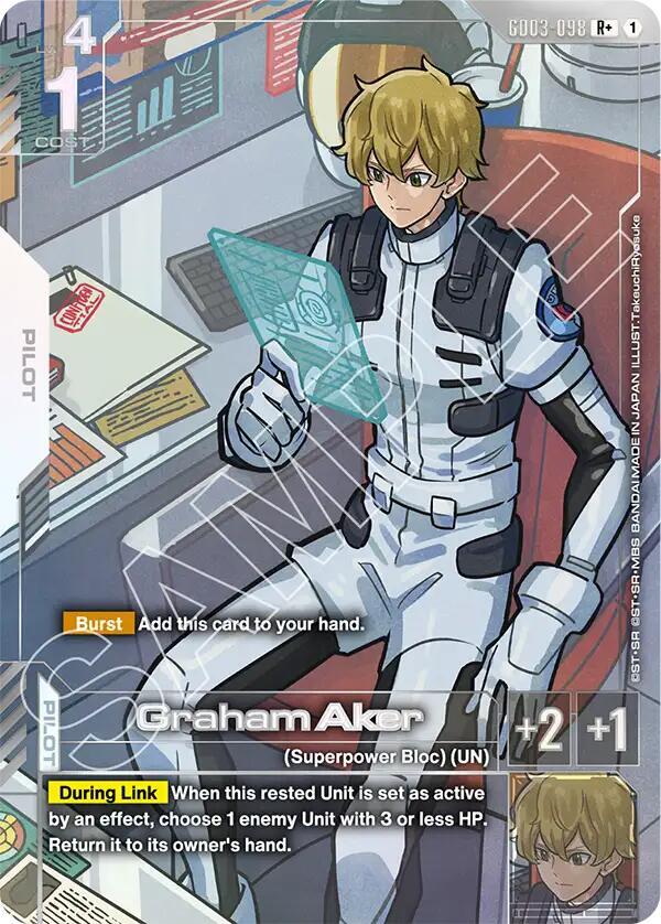 Graham Aker (R+) GD03-098 card from Steel Requiem