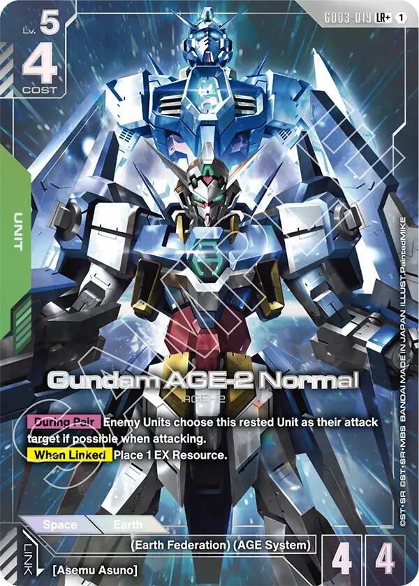 Gundam AGE-2 Normal (LR+) GD03-019 card from Steel Requiem