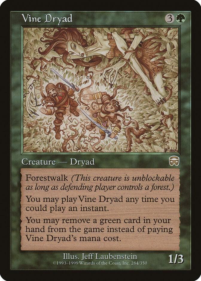 Vine Dryad 284 card from Mercadian Masques