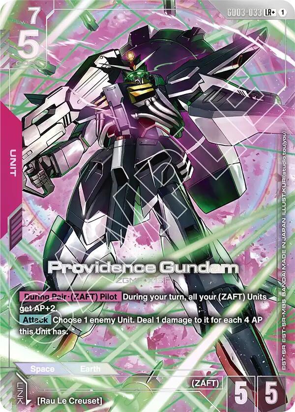 Providence Gundam (LR+) GD03-033 card from Steel Requiem