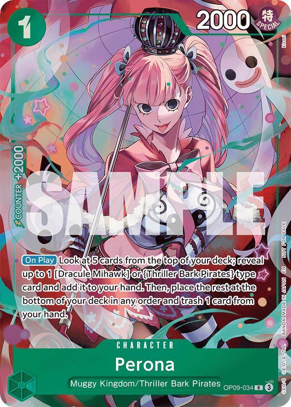 Perona OP09-034 card from Extra Booster: One Piece Heroines Edition
