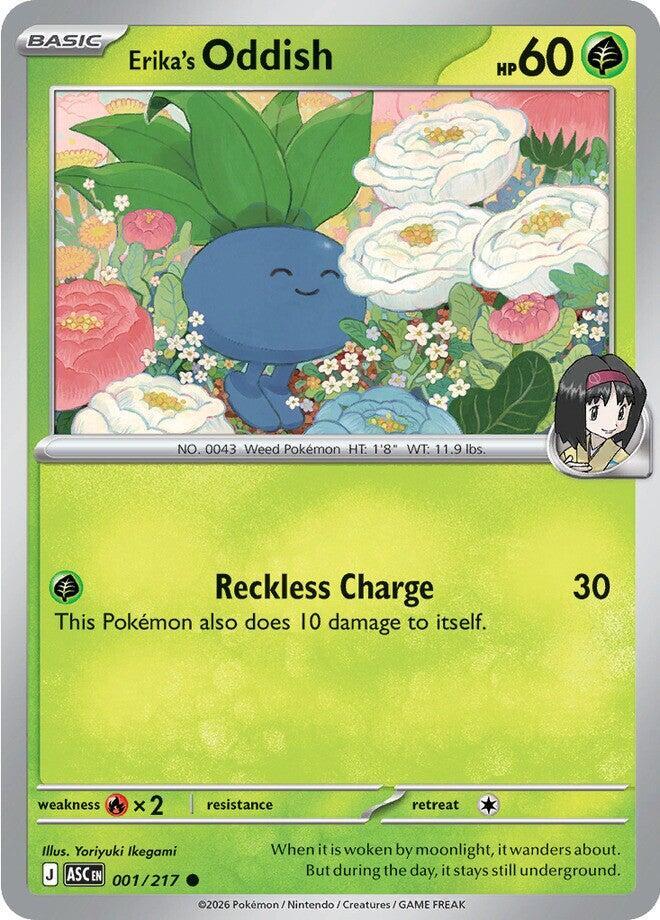 Erika's Oddish 001/217 card from ME: Ascended Heroes