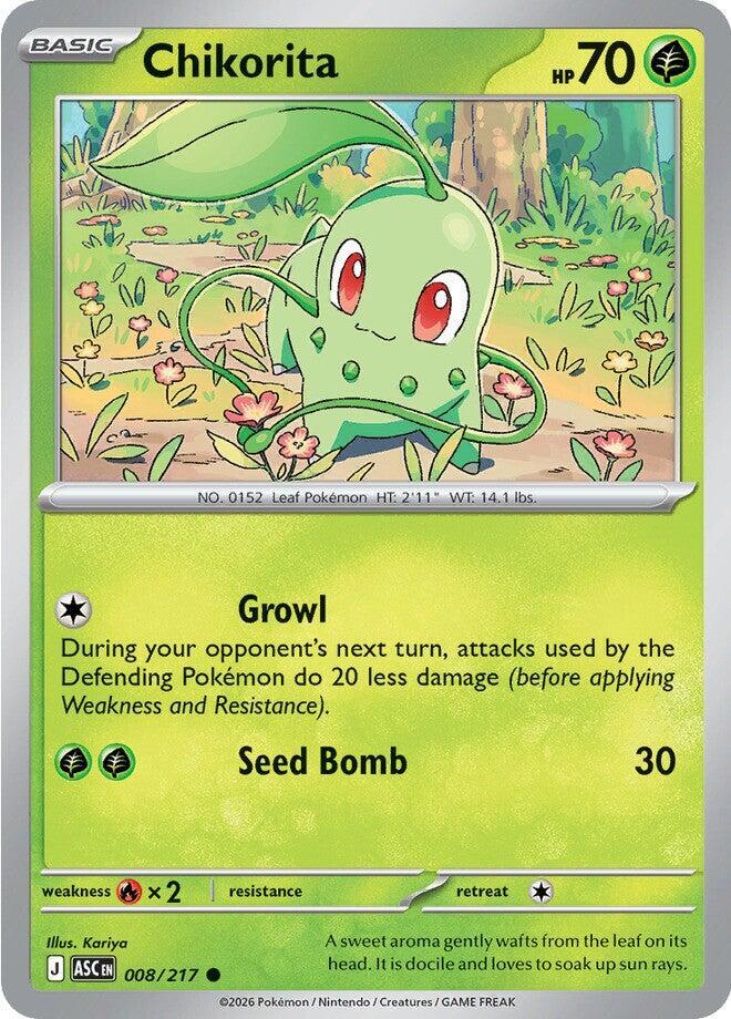 Chikorita 008/217 card from ME: Ascended Heroes