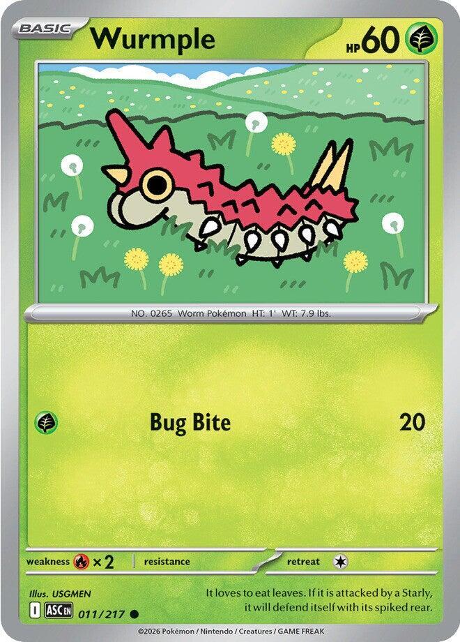 Wurmple 011/217 card from ME: Ascended Heroes