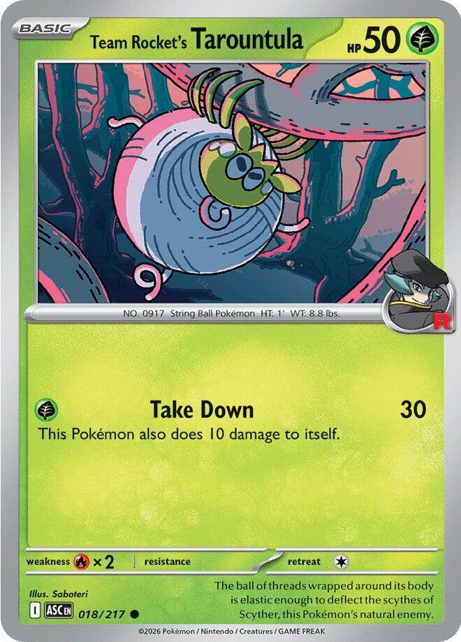 Team Rocket's Tarountula 018/217 card from ME: Ascended Heroes