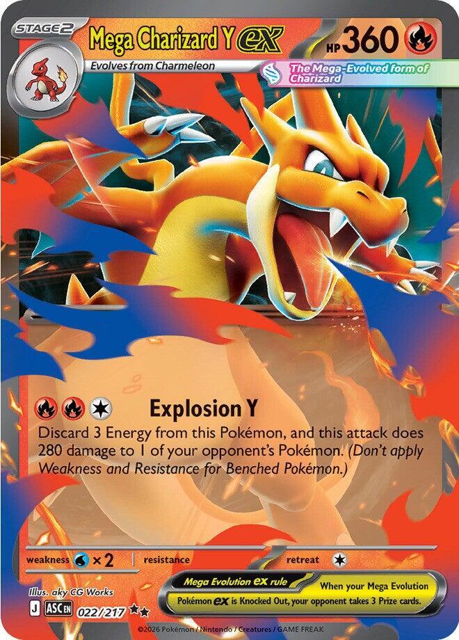 Mega Charizard Y ex 022/217 card from ME: Ascended Heroes