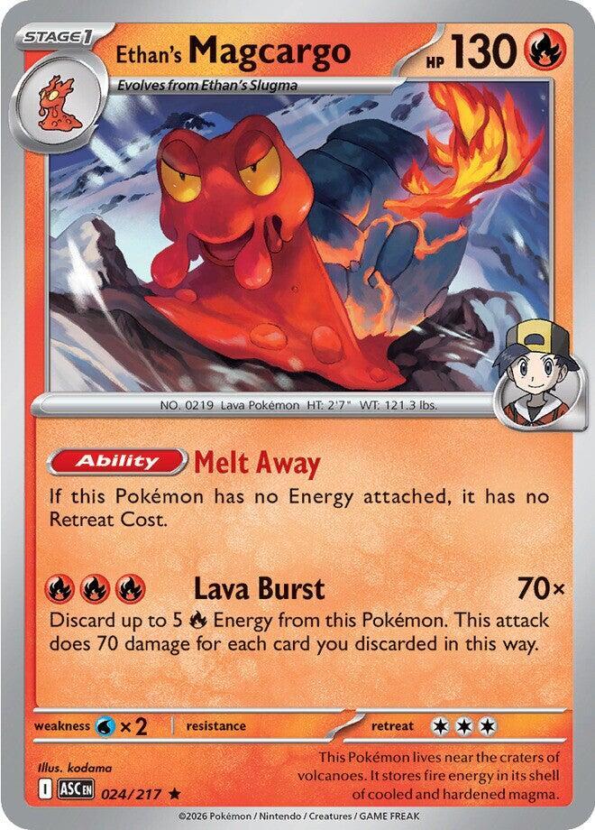 Ethan's Magcargo 024/217 card from ME: Ascended Heroes