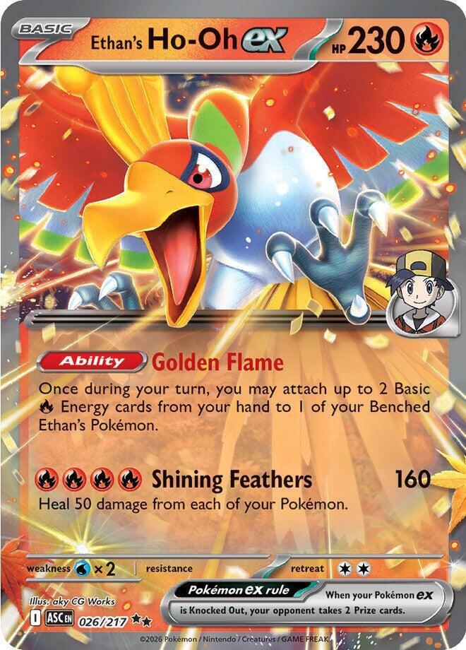 Ethan's Ho-Oh ex 026/217 card from ME: Ascended Heroes