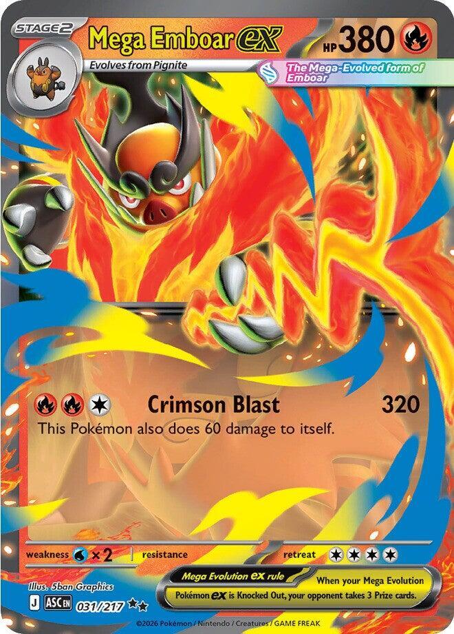 Mega Emboar ex 031/217 card from ME: Ascended Heroes