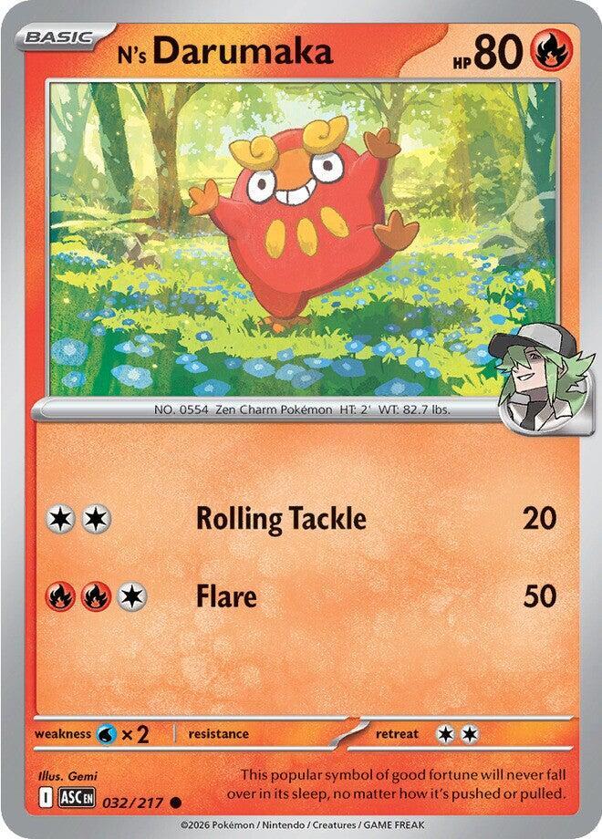 N's Darumaka 032/217 card from ME: Ascended Heroes