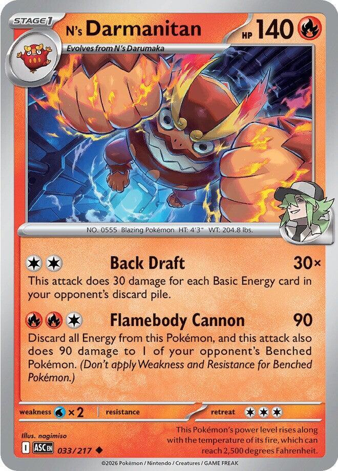 N's Darmanitan 033/217 card from ME: Ascended Heroes