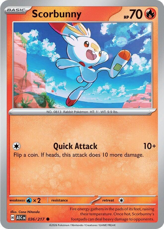 Scorbunny 036/217 card from ME: Ascended Heroes