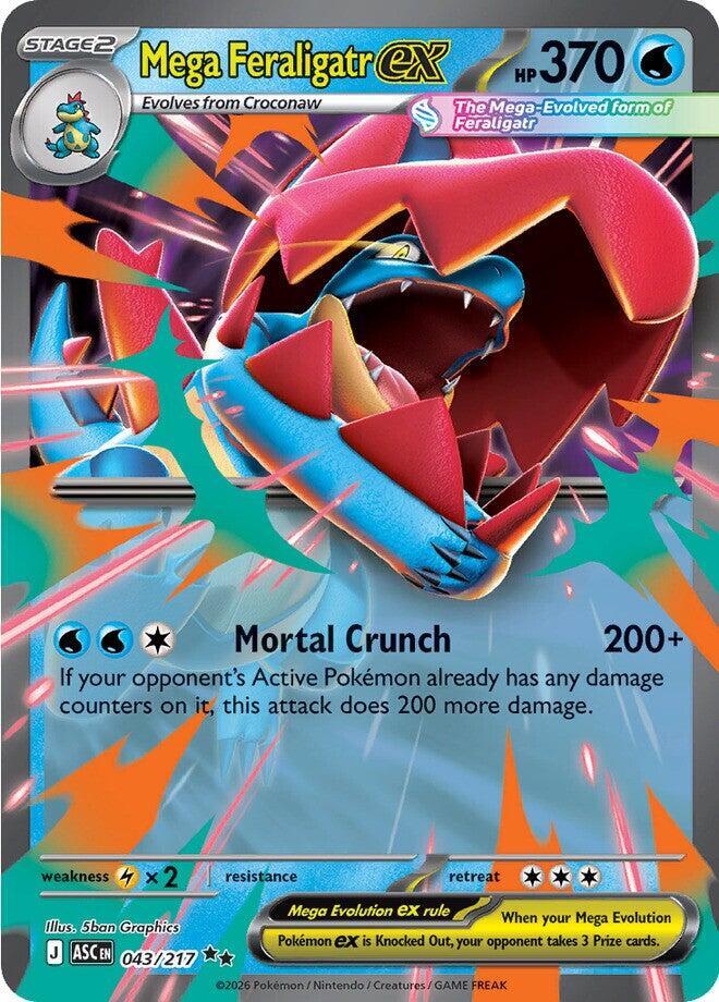 Mega Feraligatr ex 043/217 card from ME: Ascended Heroes