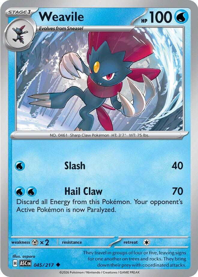 Weavile 045/217 card from ME: Ascended Heroes