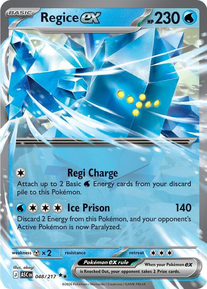 Regice ex 048/217 card from ME: Ascended Heroes