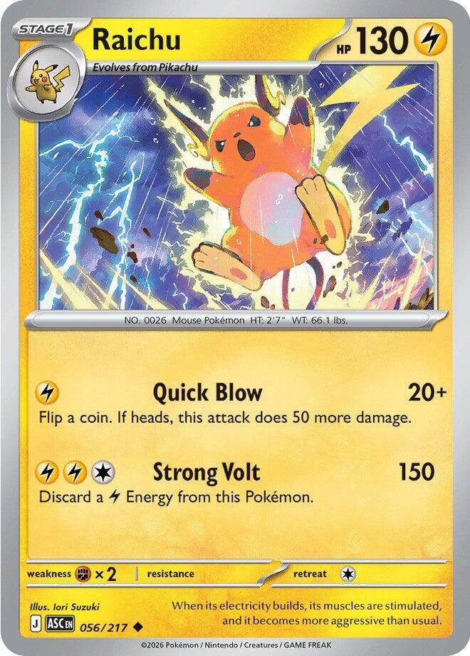 Raichu 056/217 card from ME: Ascended Heroes