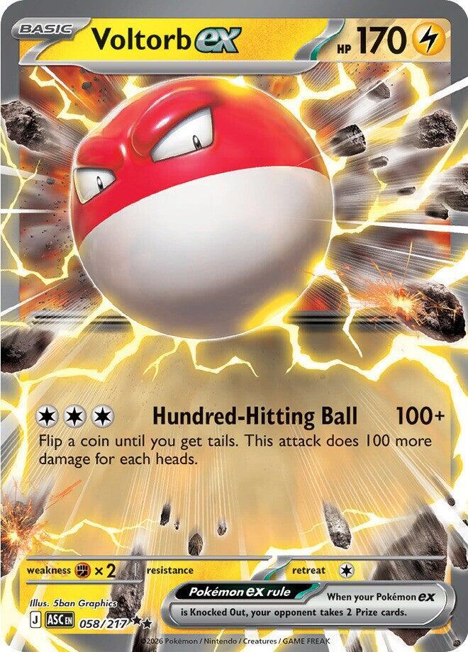Voltorb ex 058/217 card from ME: Ascended Heroes