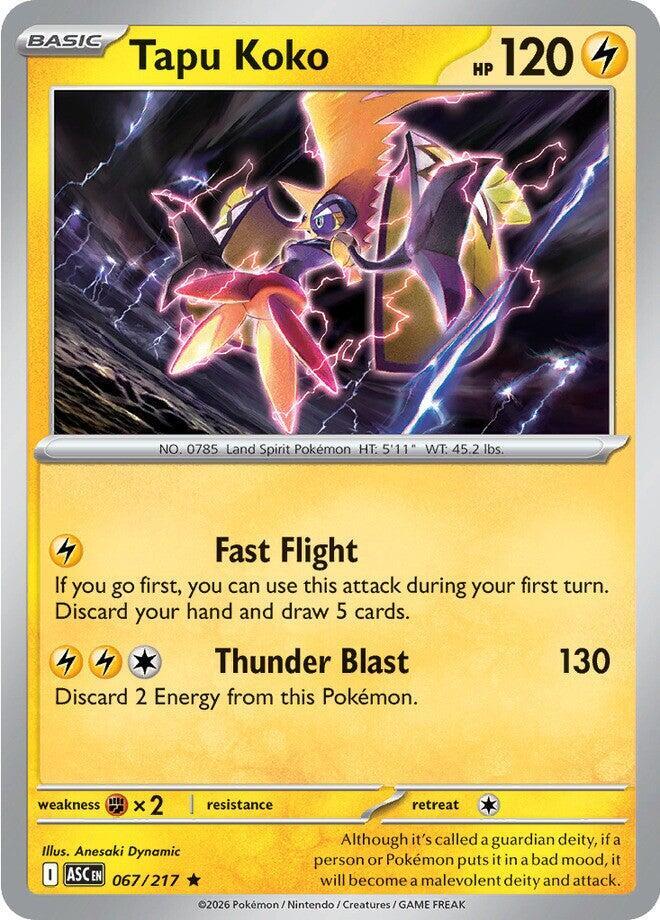 Tapu Koko 067/217 card from ME: Ascended Heroes