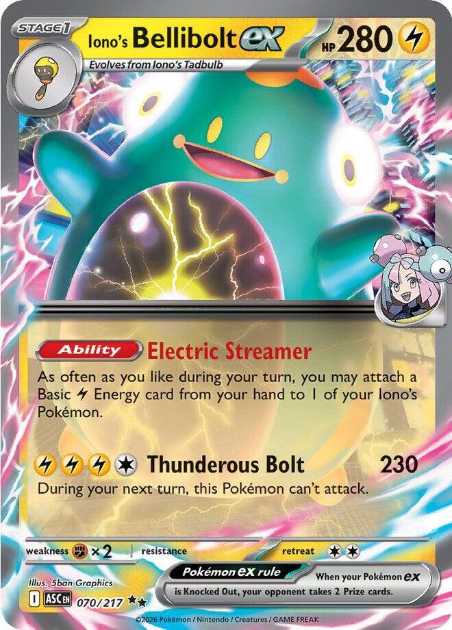 Iono's Bellibolt ex 070/217 card from ME: Ascended Heroes