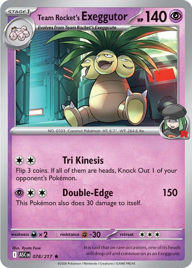 Team Rocket's  exeggutor 078/217 card from ME: Ascended Heroes