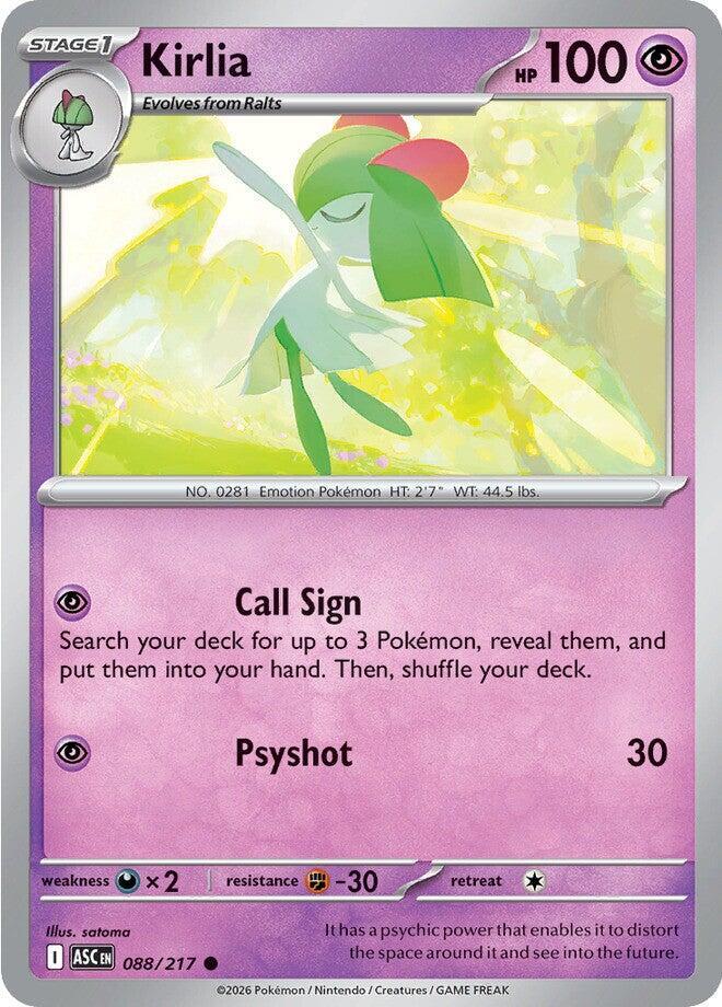 Kirlia 088/217 card from ME: Ascended Heroes