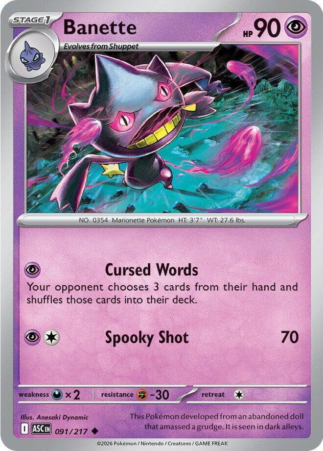 Banette 091/217 card from ME: Ascended Heroes
