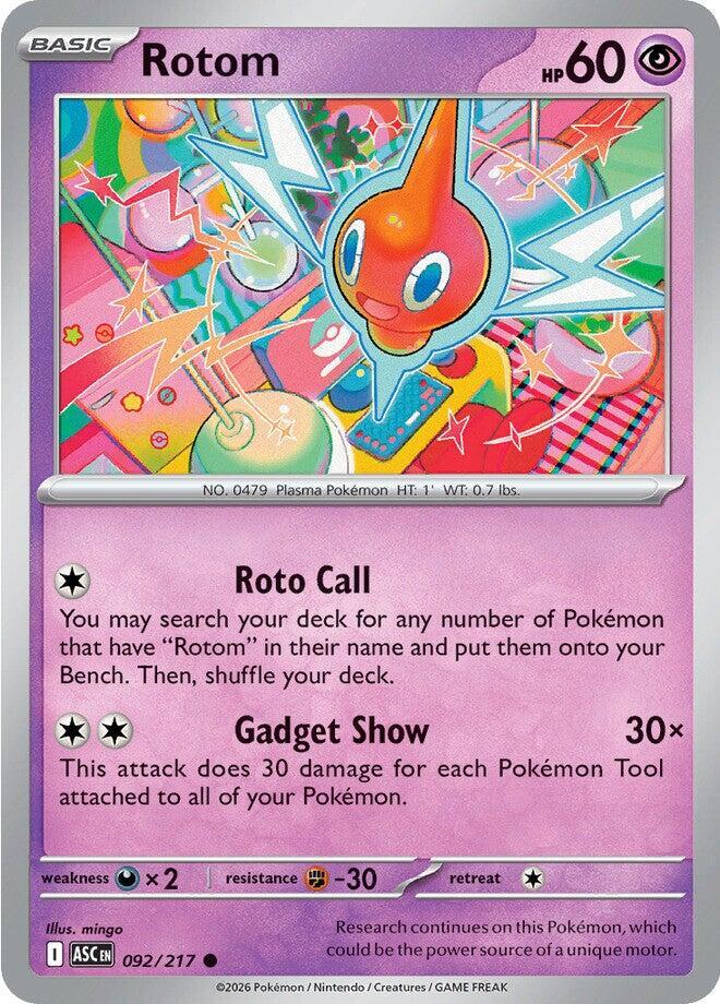 Rotom 092/217 card from ME: Ascended Heroes