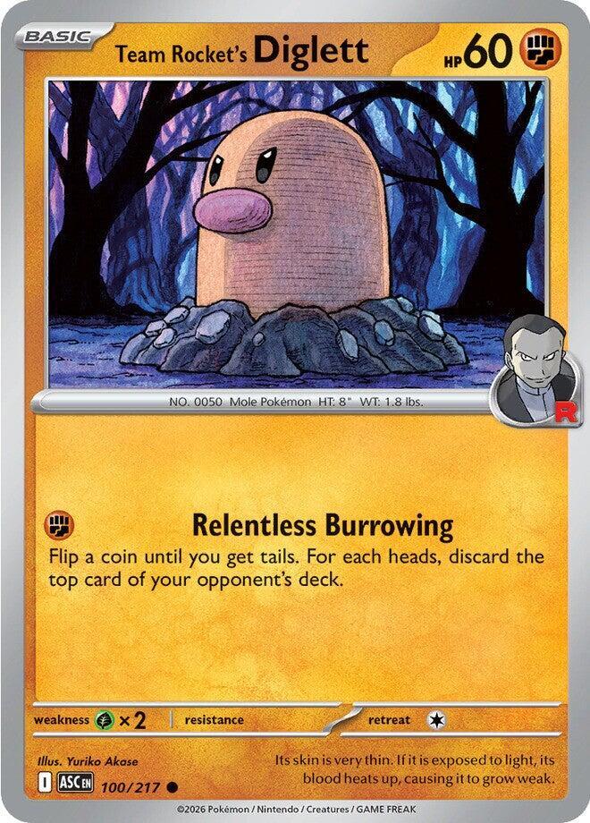 Team Rocket's Diglett 100/217 card from ME: Ascended Heroes