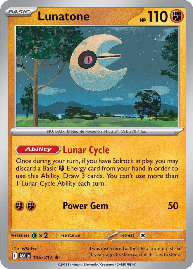 Lunatone 105/217 card from ME: Ascended Heroes