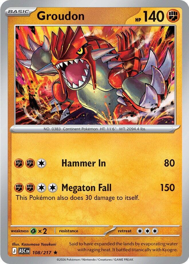 Groudon 108/217 card from ME: Ascended Heroes