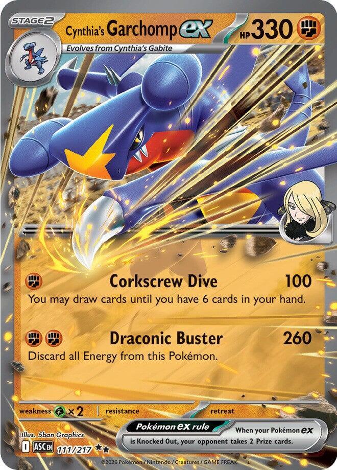 Cynthia's Garchomp ex 111/217 card from ME: Ascended Heroes