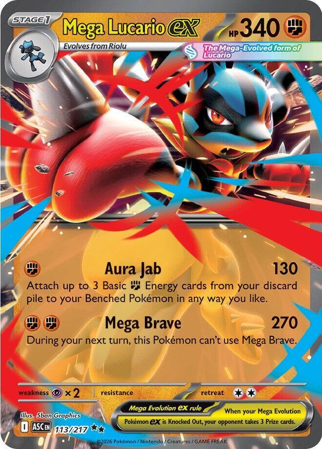 Mega Lucario ex 113/217 card from ME: Ascended Heroes