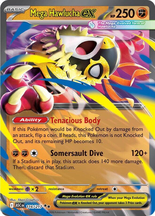 Mega Hawlucha ex 116/217 card from ME: Ascended Heroes