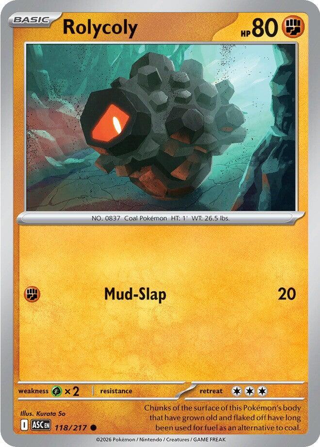 Rolycoly 118/217 card from ME: Ascended Heroes