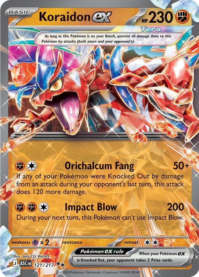 Koraidon ex 121/217 card from ME: Ascended Heroes