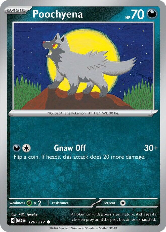 Poochyena 128/217 card from ME: Ascended Heroes