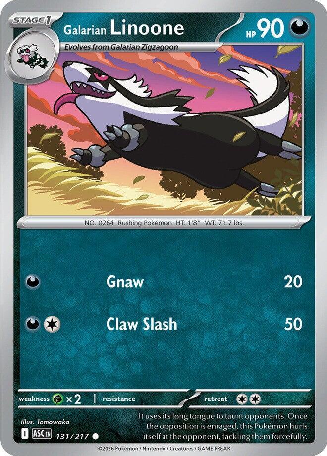 Galarian Linoone 131/217 card from ME: Ascended Heroes